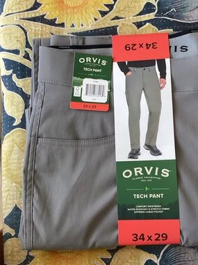 Orvis Men’s Tech Cargo Pants in Gray 34 x 29 NEW